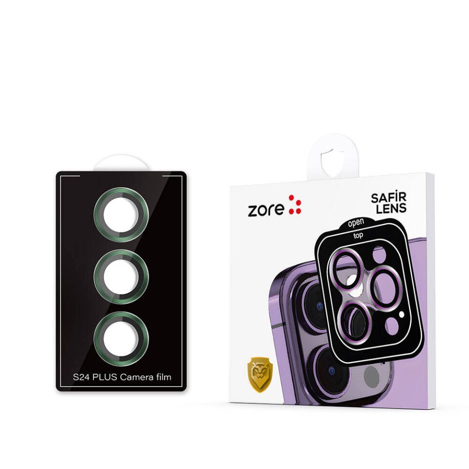Samsung Galaxy S24 Kamera Lens Koruyucu Cam Filmi Tam Kaplama (z-kamera-camı) Koyu Yeşil