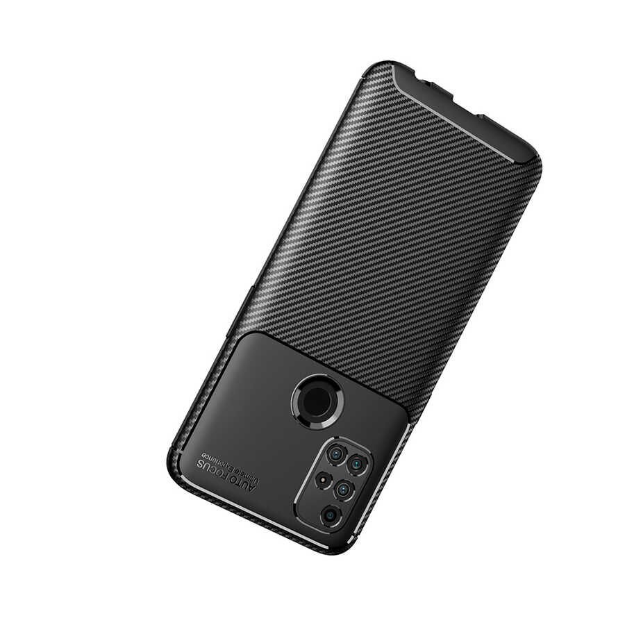 One Plus Nord N10 5G Kılıf Kamera Çıkıntılı Karbon Fiber Dokulu Renk Atmaz Kapak (NEGRO) Lacivert