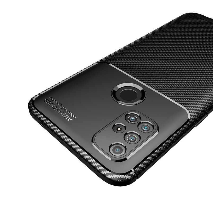 One Plus Nord N10 5G Kılıf Kamera Çıkıntılı Karbon Fiber Dokulu Renk Atmaz Kapak (NEGRO) Lacivert