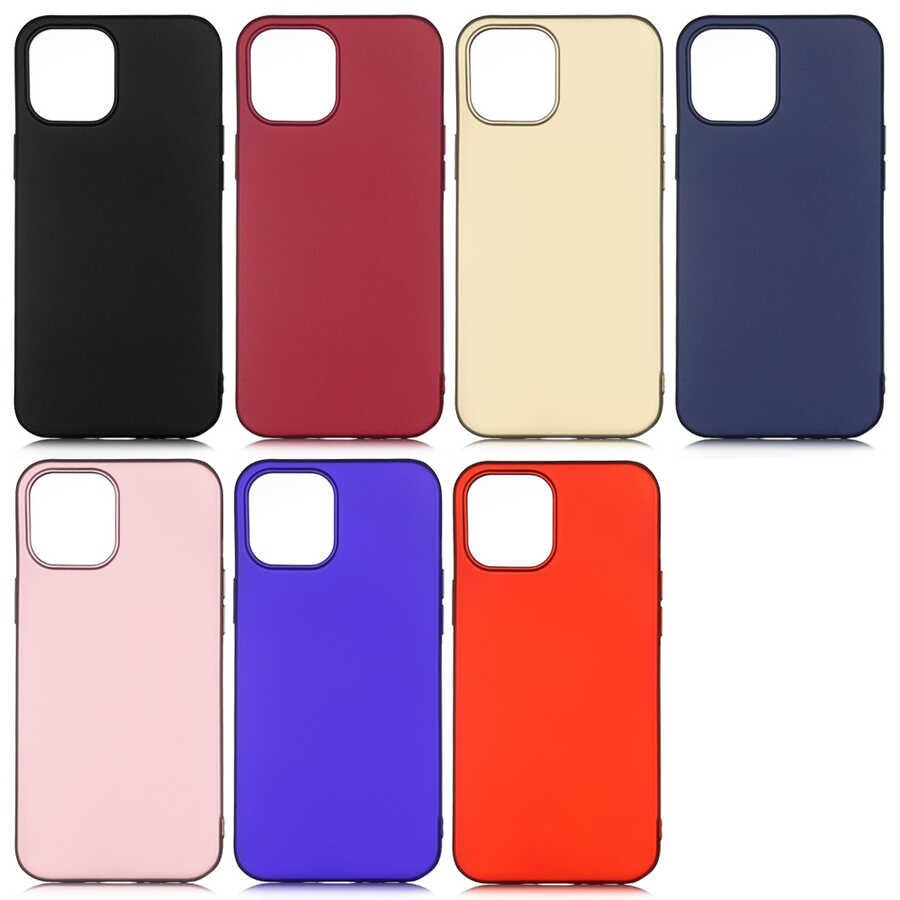 Apple  iPhone 12 Kılıf Yumuşak Dokulu Soft Esnek İnce Mat Renkli Silikon Kapak (PREMİER) Siyah