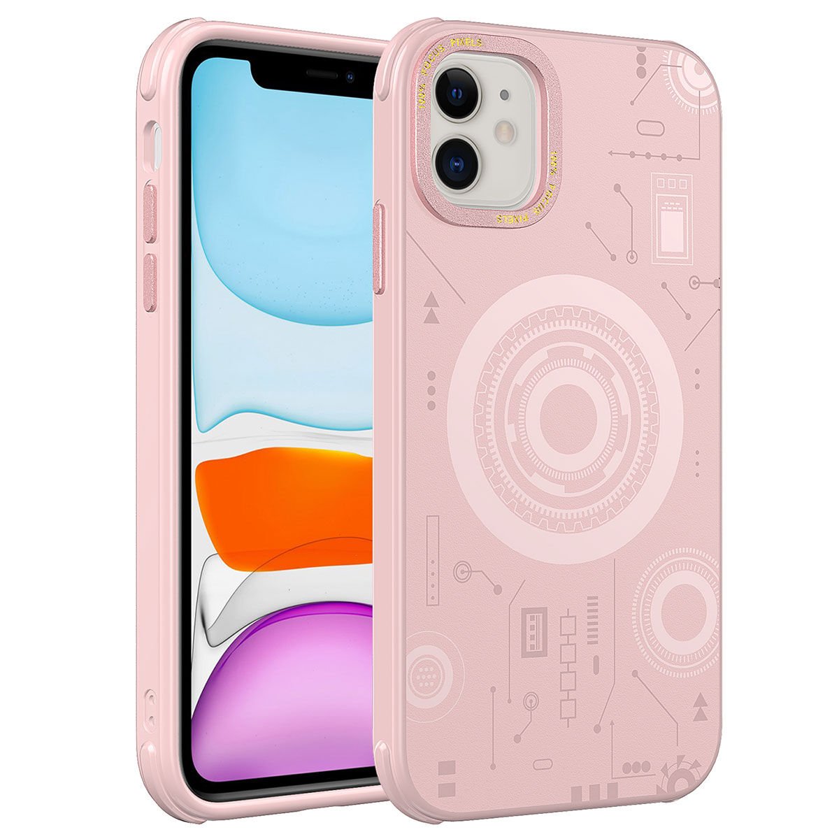 Apple iPhone 12 Kılıf HEPTEKİLETİŞİM Wireless Şarj Özellikli Desenli Hot Kapak