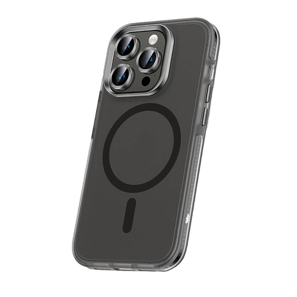 Apple iPhone 15 Pro Kılıf Airbagli Magsafe Wireless Şarj Özellikli Kapak (Klaptika) Siyah