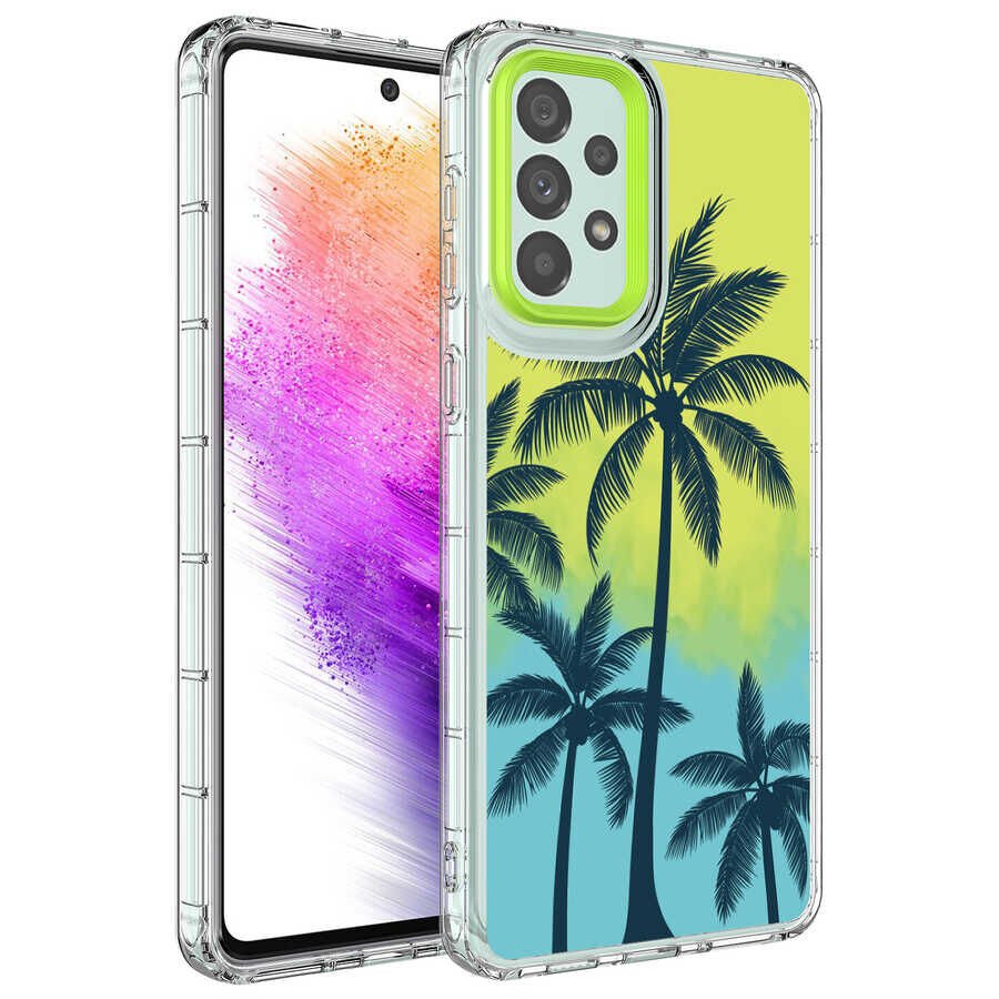 Samsung Galaxy A73 Kılıf Kamera Korumalı Desenli Sert Parlak Silikon Kapak (Korn) NO8