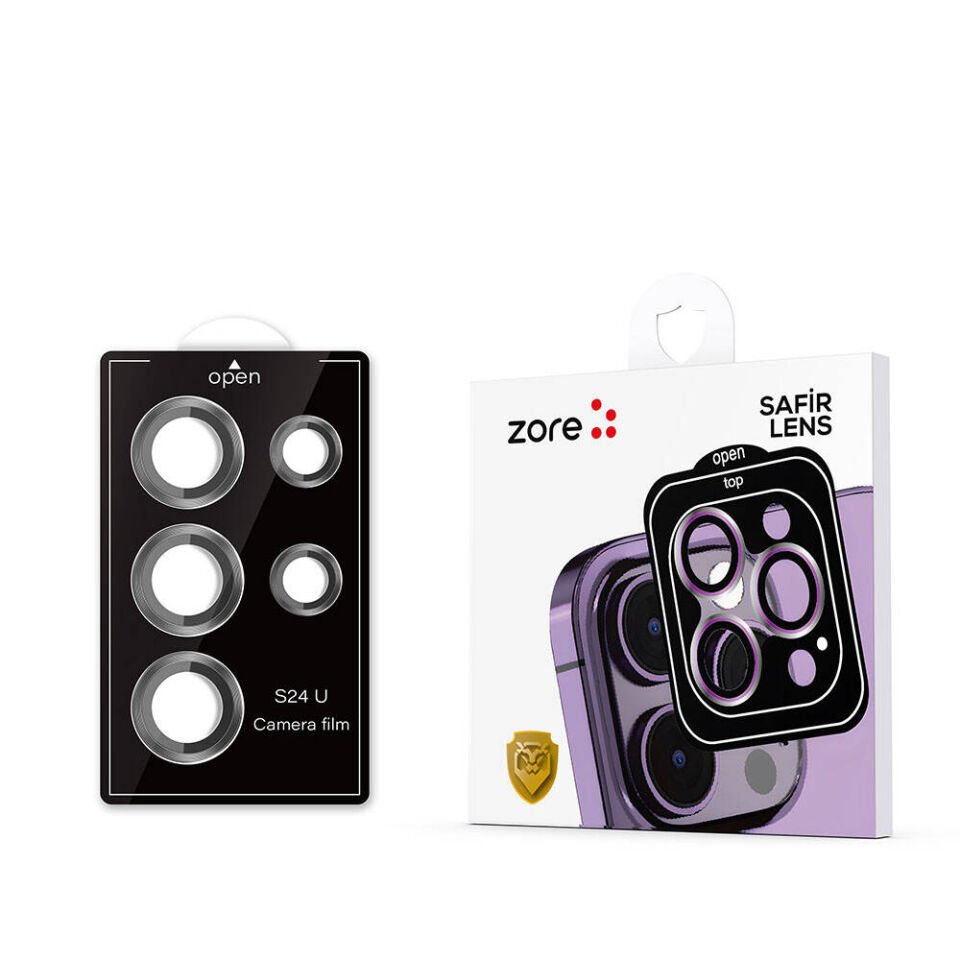 Samsung Galaxy S24 Ultra Kamera Lens Koruyucu Cam Filmi Tam Kaplama (z-kamera-camı) Derin Mor