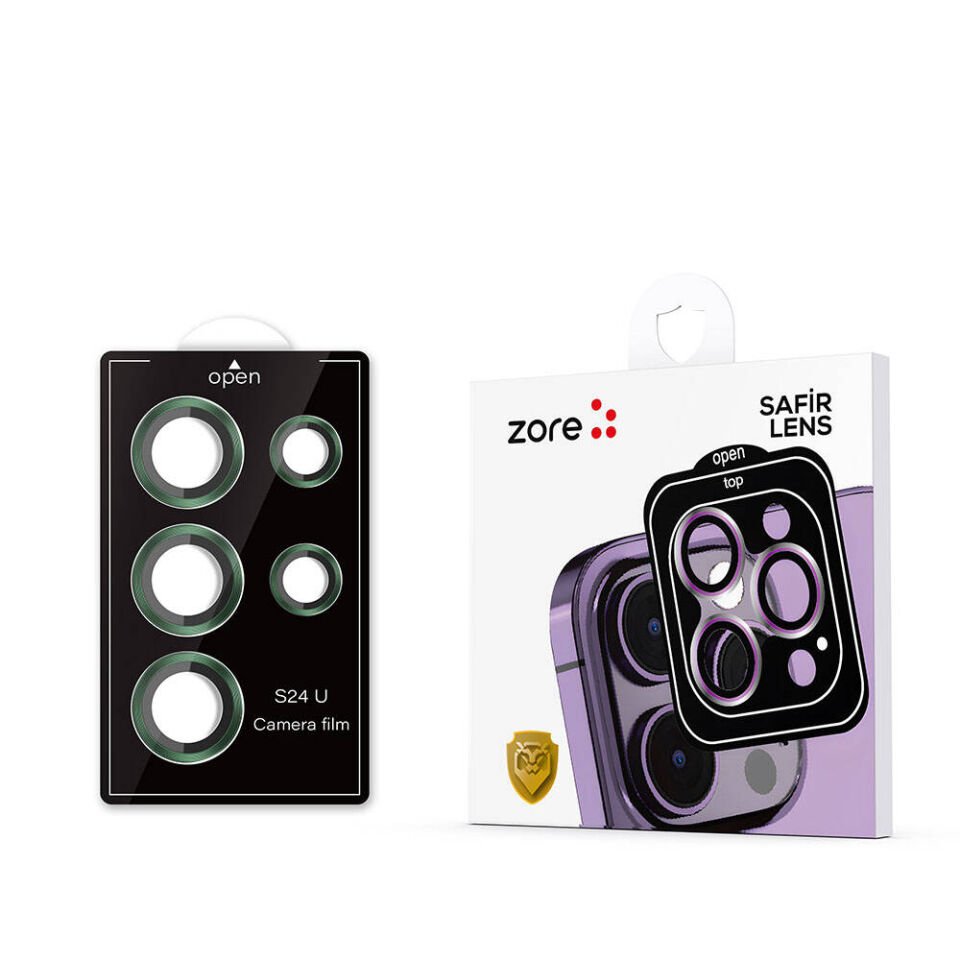 Samsung Galaxy S24 Ultra Kamera Lens Koruyucu Cam Filmi Tam Kaplama (z-kamera-camı) Derin Mor