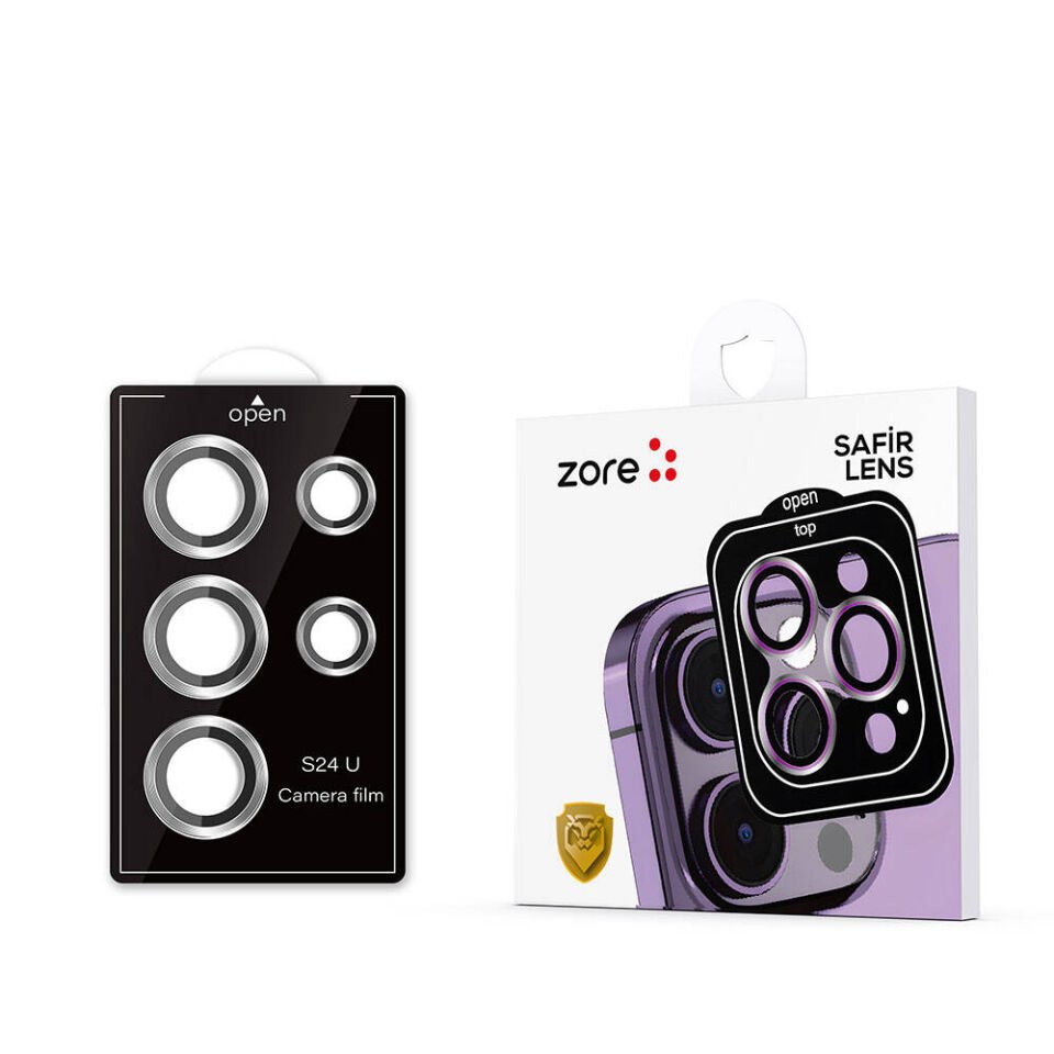 Samsung Galaxy S24 Ultra Kamera Lens Koruyucu Cam Filmi Tam Kaplama (z-kamera-camı) Derin Mor