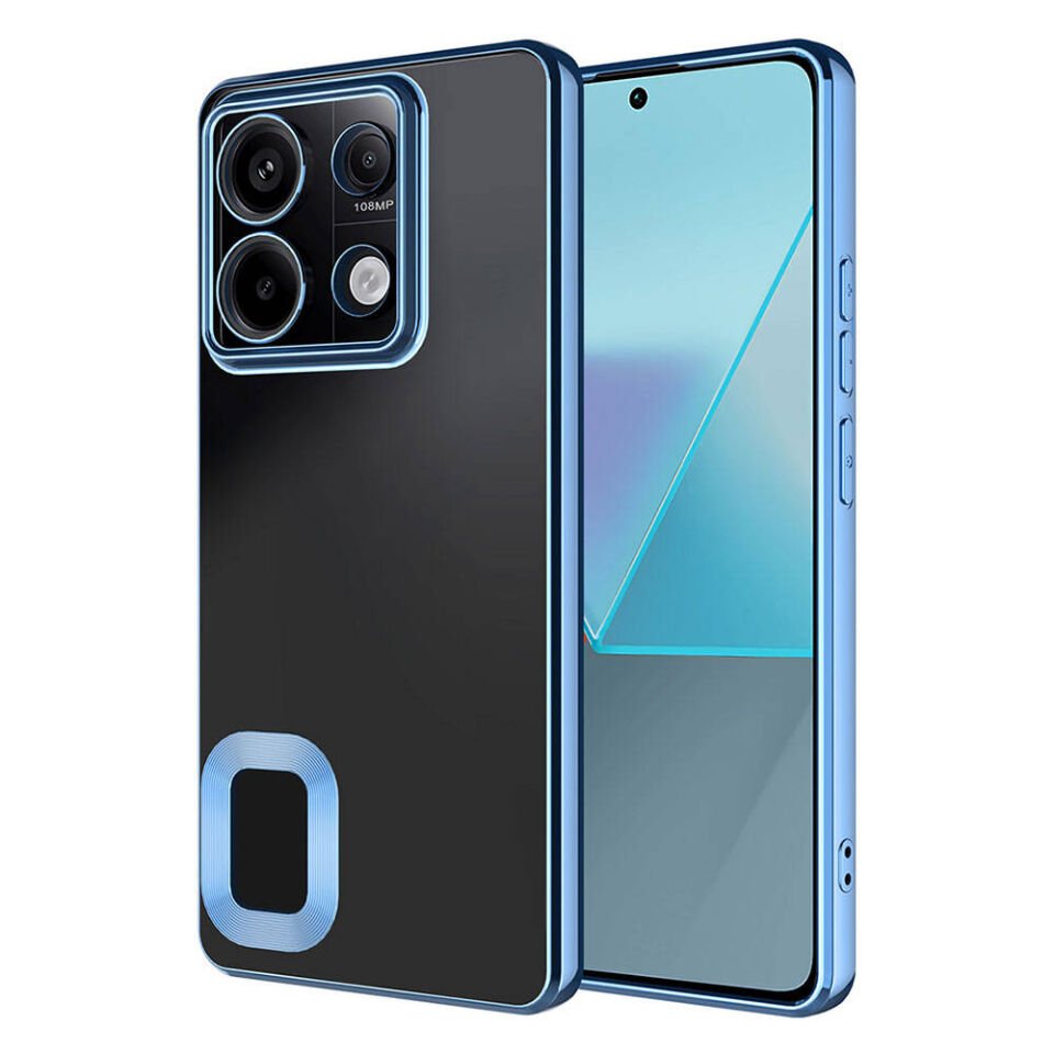 Xiaomi Redmi Note 13 4G Kılıf Kamera Lens Korumalı Parlak Kenarlı Kapak (OMEGA) Sierra Mavi