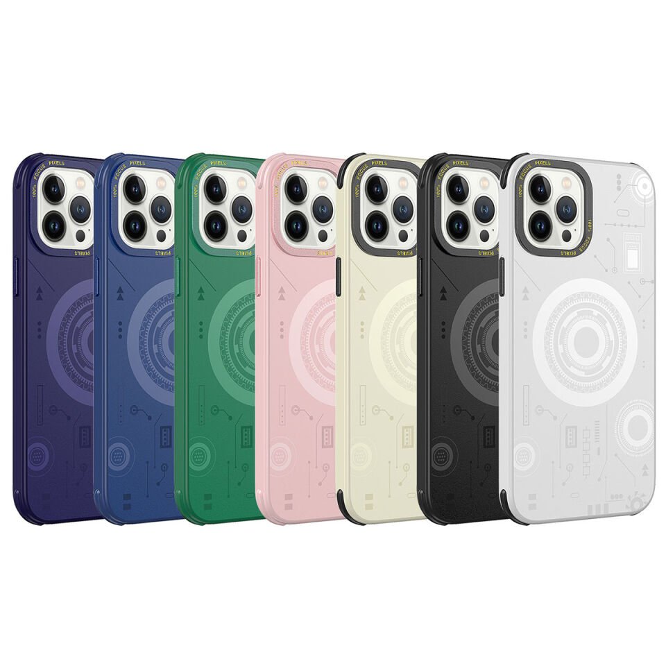Apple iPhone 12 Pro Max Kılıf HEPTEKİLETİŞİM Wireless Şarj Özellikli Desenli Hot Kapak