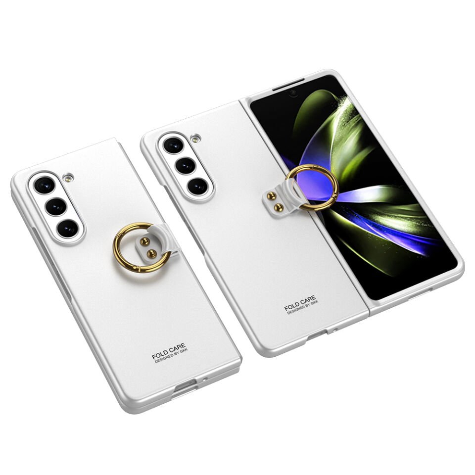 Samsung Galaxy Z Fold 5 Kılıf Mat Dokulu Ultra İnce Yapılı Kapak (Flip Rink) Gümüş