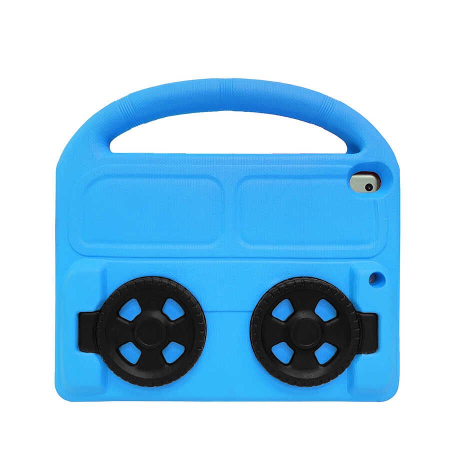Apple iPad Pro 10.5 (7.Nesil) HEPTEKİLETİŞİM Wheel Car Tekerlek Standlı Tablet Eva Silikon Kılıf