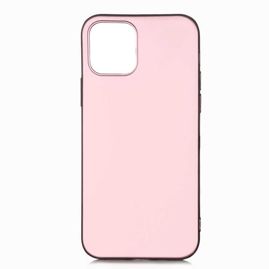 Apple  iPhone 12 Kılıf Yumuşak Dokulu Soft Esnek İnce Mat Renkli Silikon Kapak (PREMİER) Saks Mavi