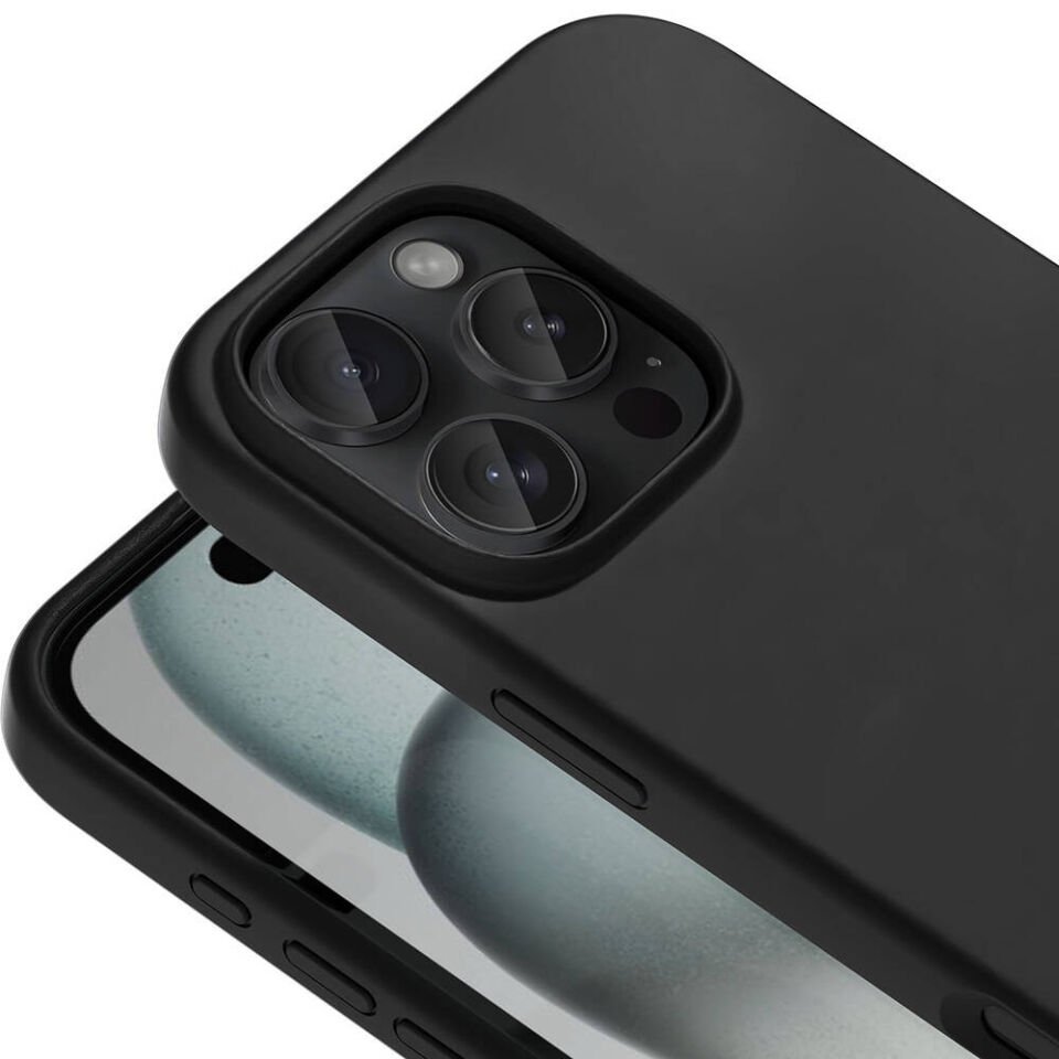 Apple iPhone 16 Pro Max Kılıf Kamera Çıkıntılı Yumuşak Kadife Lansman Dokulu Silikon Kapak (Kivi) Natürel Titanyum