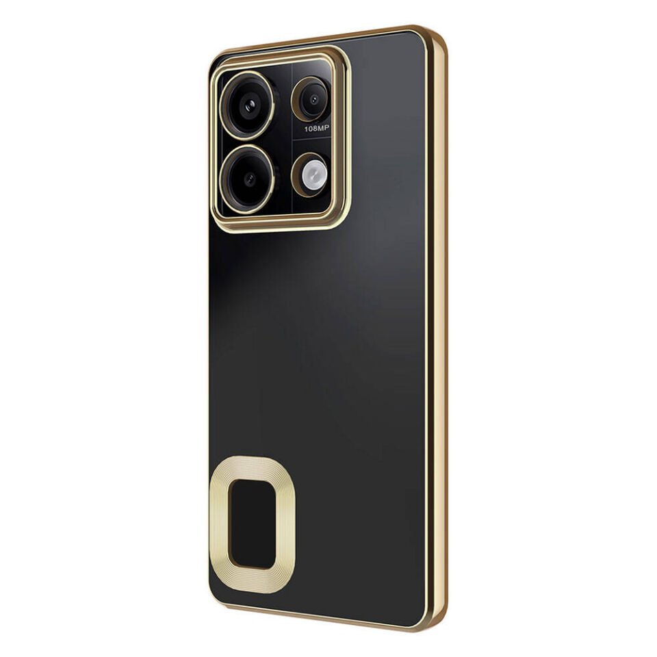 Xiaomi Redmi Note 13 4G Kılıf Kamera Lens Korumalı Parlak Kenarlı Kapak (OMEGA) Rose Gold