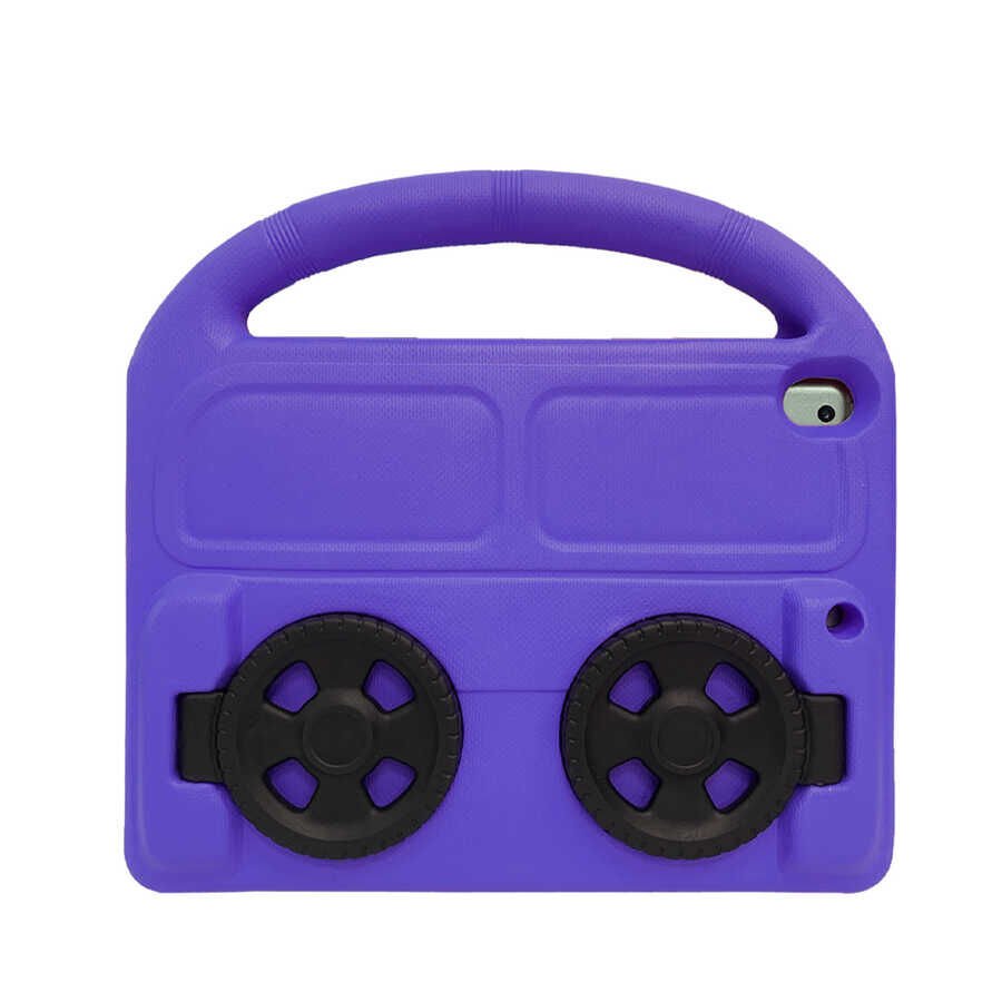 Apple iPad 10.2 (9.Nesil) HEPTEKİLETİŞİM Wheel Car Tekerlek Standlı Tablet Eva Silikon Kılıf