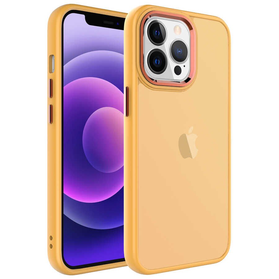Apple iPhone 13 Pro Max Kılıf Buzlu Sert PC HEPTEKİLETİŞİM May Kapak