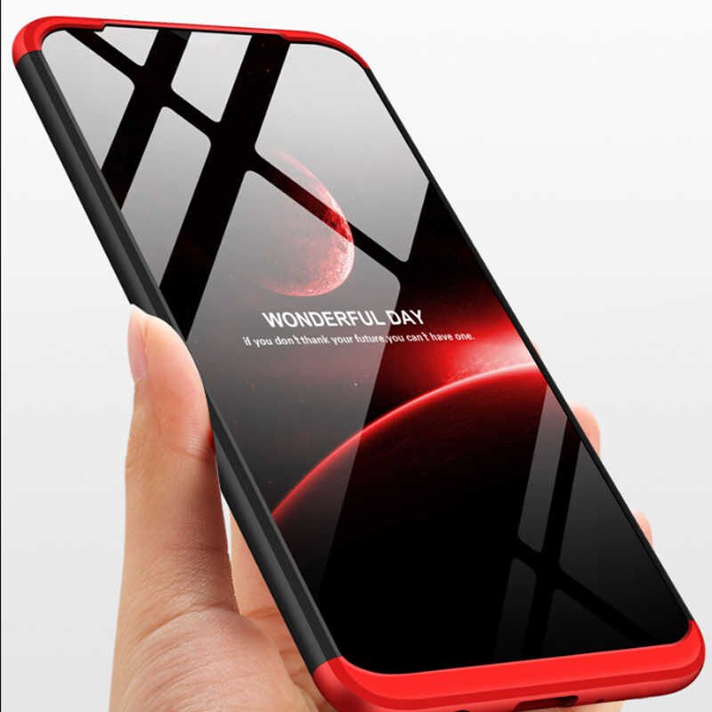 Samsung Galaxy M10 Kılıf 360 Tam Koruma Ön Ve Arka Sert Mika Kapak Orjinal Ays Gkk Kapak Kırmızı