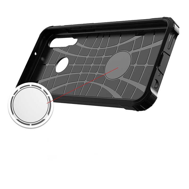 Huawei Y6P Kılıf Armor Köşe Korumalı Çift Katman Tank Zırh Kapak (CRASH) Kırmızı