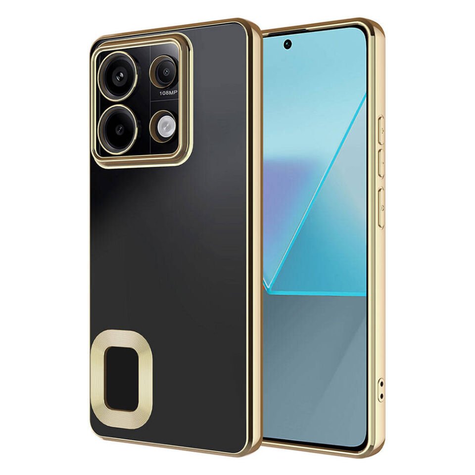 Xiaomi Redmi Note 13 4G Kılıf Kamera Lens Korumalı Parlak Kenarlı Kapak (OMEGA) Gold