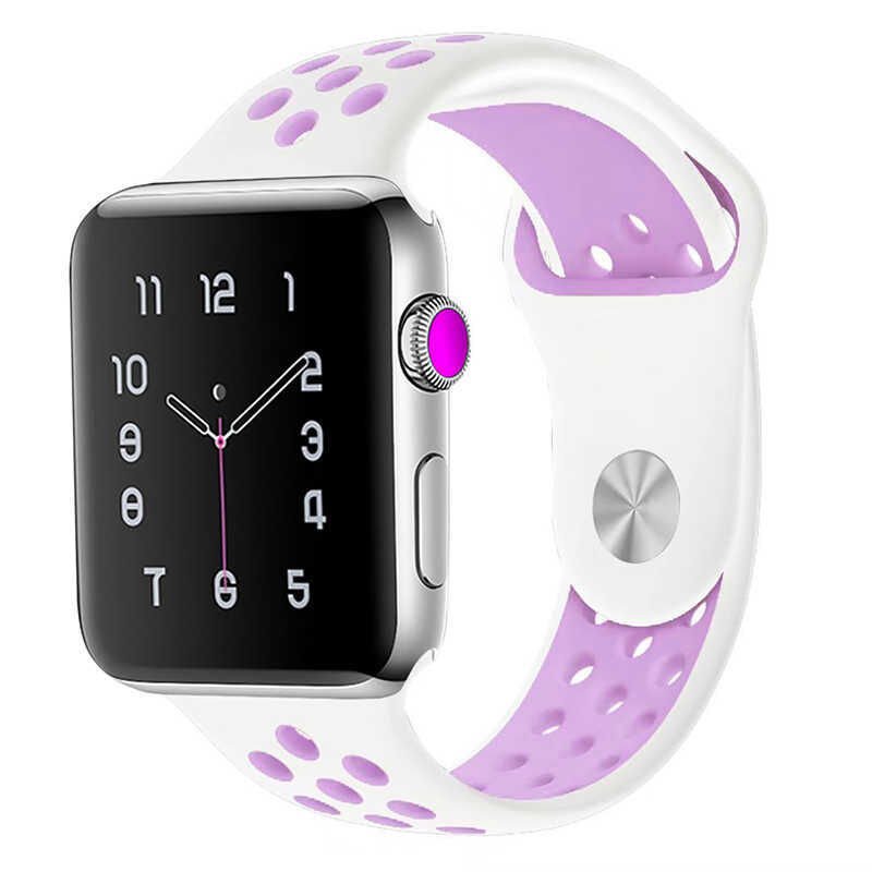 Apple Watch Seri 2/3/4/5/6/7/8/se/ultra 42 44 45 49mm Silikon Kordon Kayış Tasarım (KRD-02) NO5