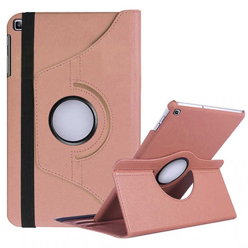 Samsung Galaxy Tab A7 T500 Kılıf 10.4'' T505 T507 Dönebilen Standlı (D-T) Rose Gold