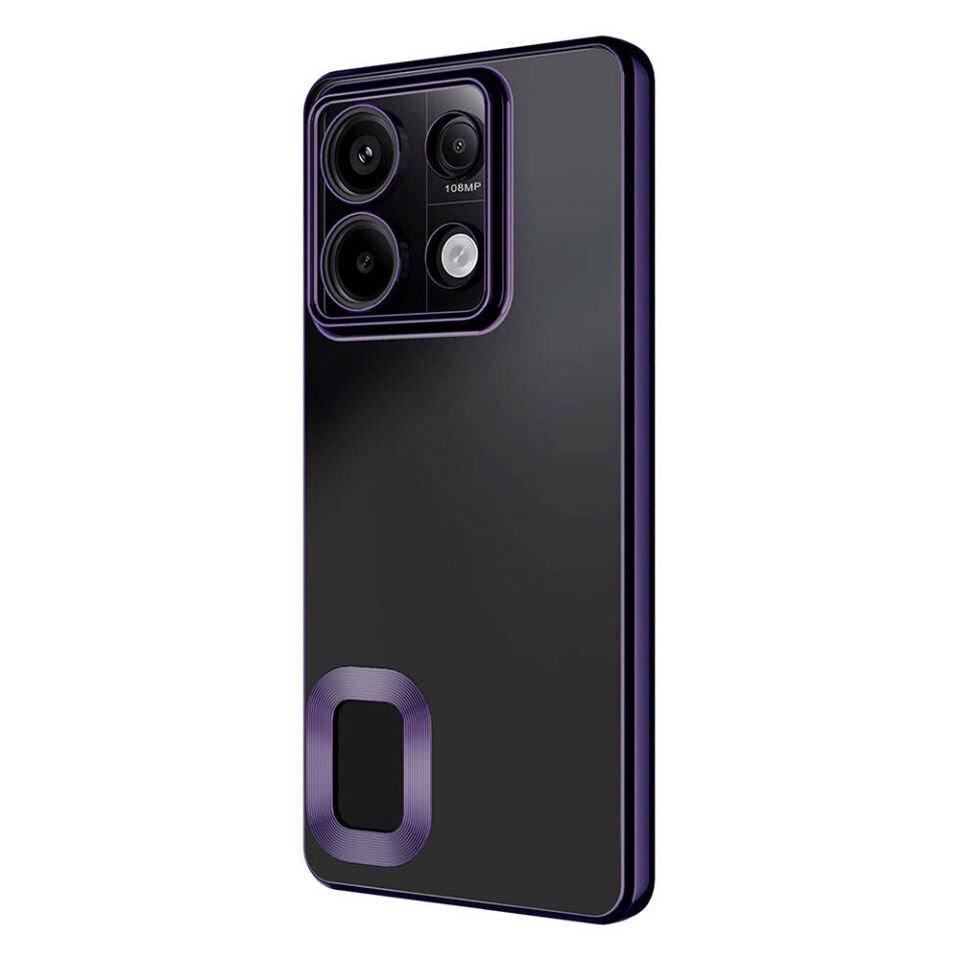 Xiaomi Redmi Note 13 4G Kılıf Kamera Lens Korumalı Parlak Kenarlı Kapak (OMEGA) Derin Mor