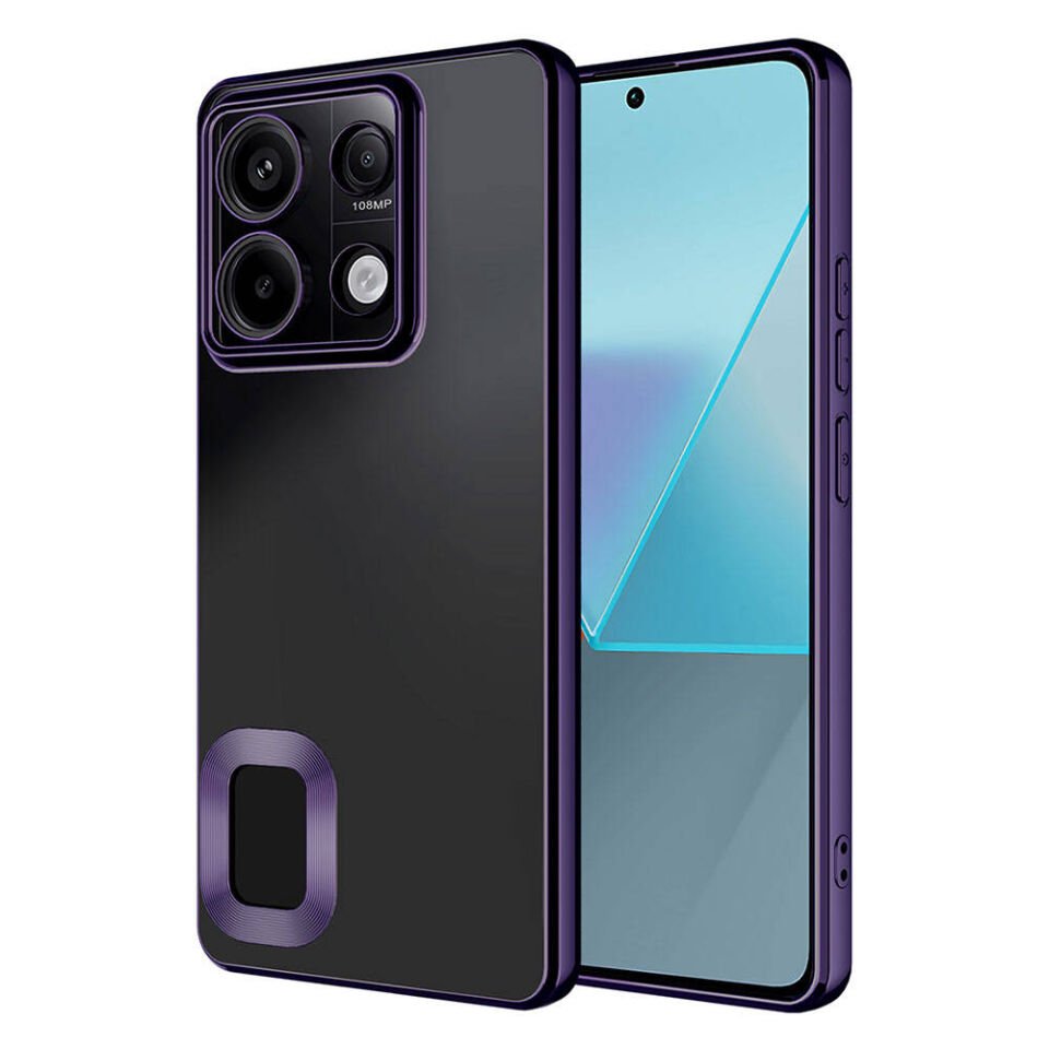 Xiaomi Redmi Note 13 4G Kılıf Kamera Lens Korumalı Parlak Kenarlı Kapak (OMEGA) Derin Mor