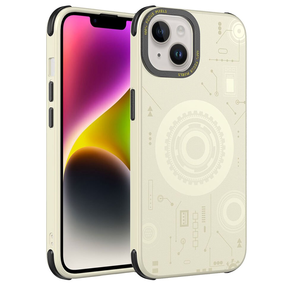 Apple iPhone 14 Plus Kılıf HEPTEKİLETİŞİM Wireless Şarj Özellikli Desenli Hot Kapak