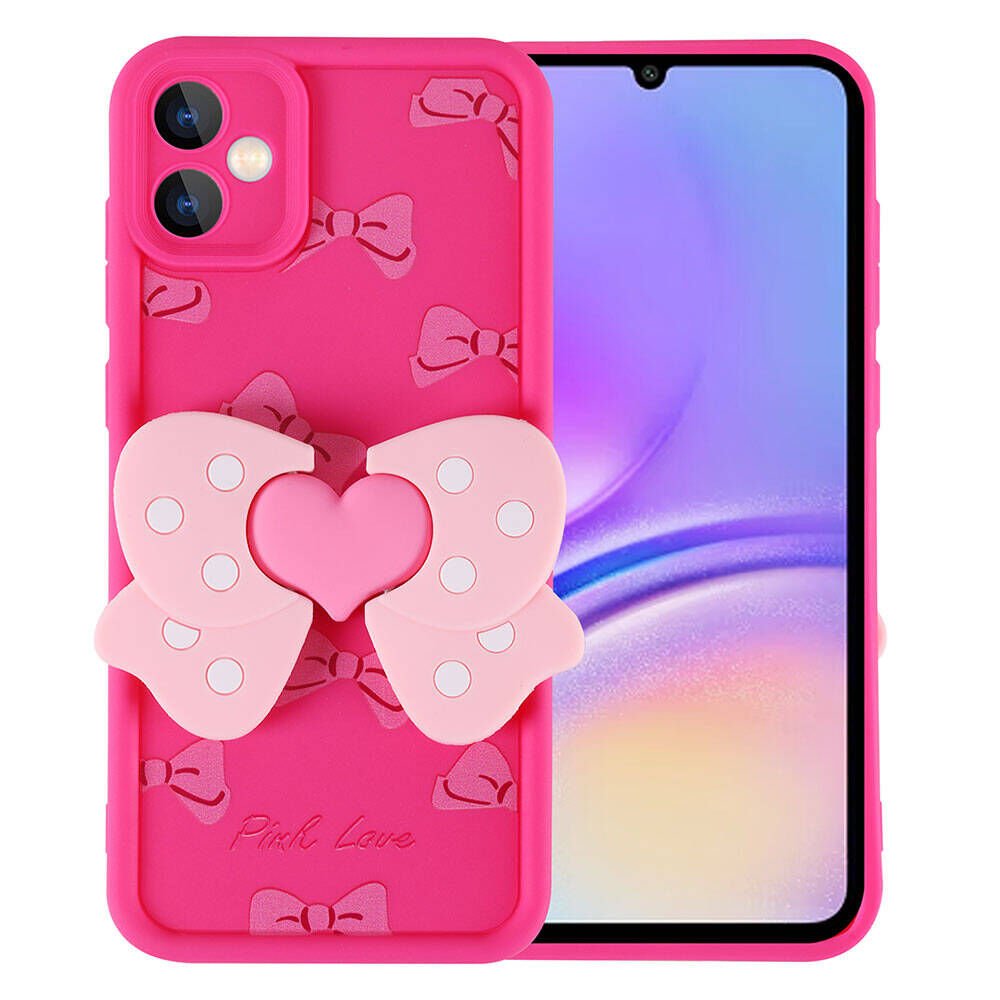 Samsung Galaxy A05 Kılıf Kamera Korumalı Figür Tasarımlı Kapak (Kapya) Pembe Koyu