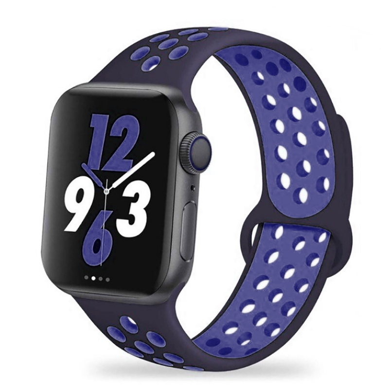 Apple Watch Seri 2/3/4/5/6/7/8/se/ultra 42 44 45 49mm Silikon Kordon Kayış Tasarım (KRD-02) NO8