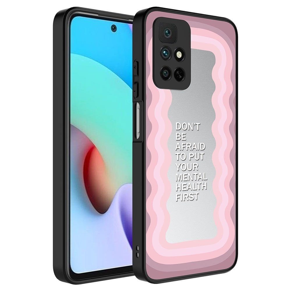 Xiaomi Redmi 10 Kılıf Aynalı Desenli Kamera Korumalı Parlak Renkli Sert Kapak (Mirror) Ayna