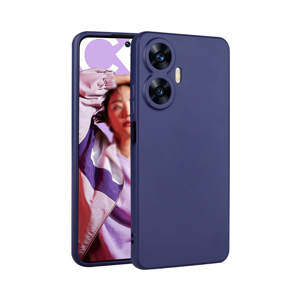 Realme C55 Kılıf Yumuşak Dokulu Soft İnce Mat Silikon Kapak (PREMİER) Siyah