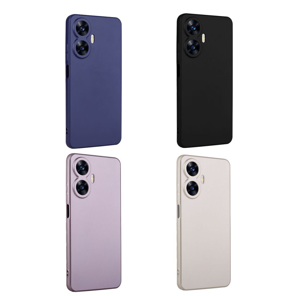 Realme C55 Kılıf Yumuşak Dokulu Soft İnce Mat Silikon Kapak (PREMİER) Siyah