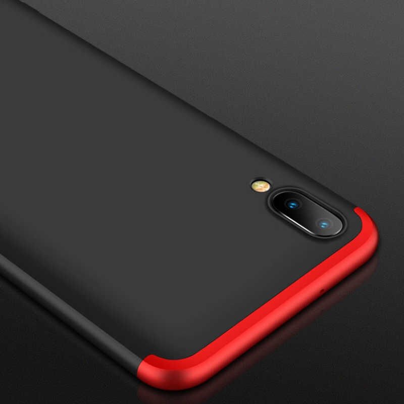 Samsung Galaxy M10 Kılıf 360 Tam Koruma Ön Ve Arka Sert Mika Kapak Orjinal Ays Gkk Kapak Siyah-Mavi