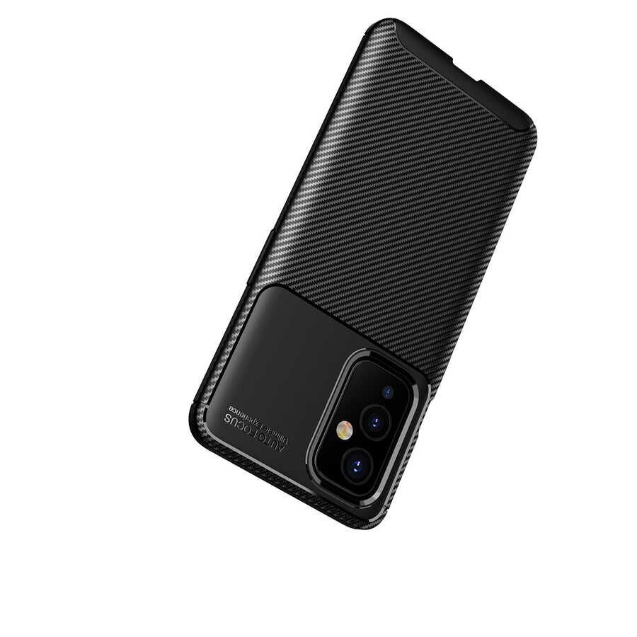 One Plus 9 Kılıf Kamera Çıkıntılı Karbon Fiber Dokulu Renk Atmaz Kapak (NEGRO) Lacivert