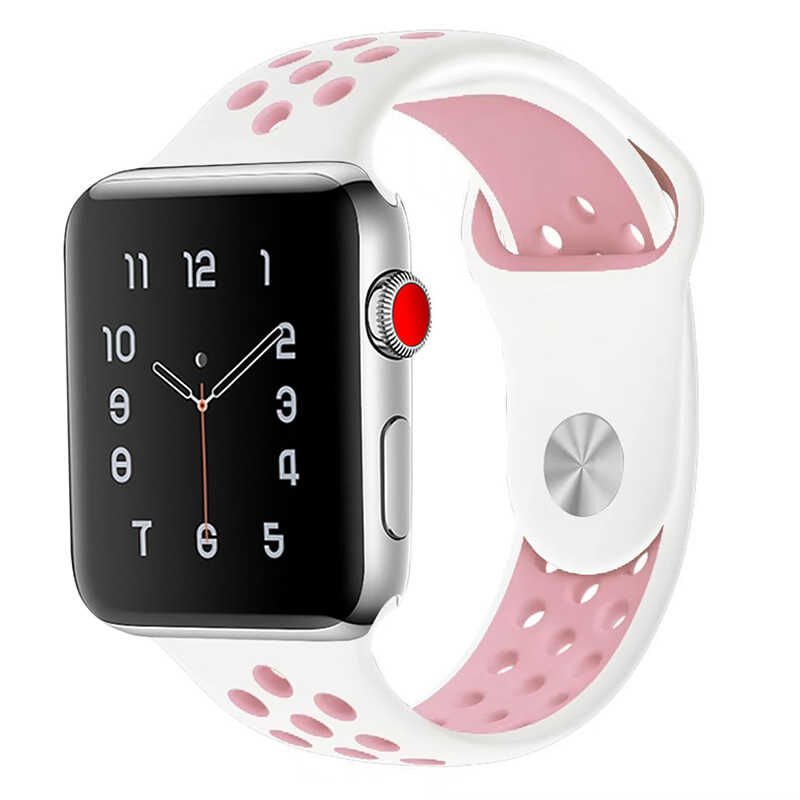 Apple Watch Seri 2/3/4/5/6/7/8/se/ultra 42 44 45 49mm Silikon Kordon Kayış Tasarım (KRD-02) NO14