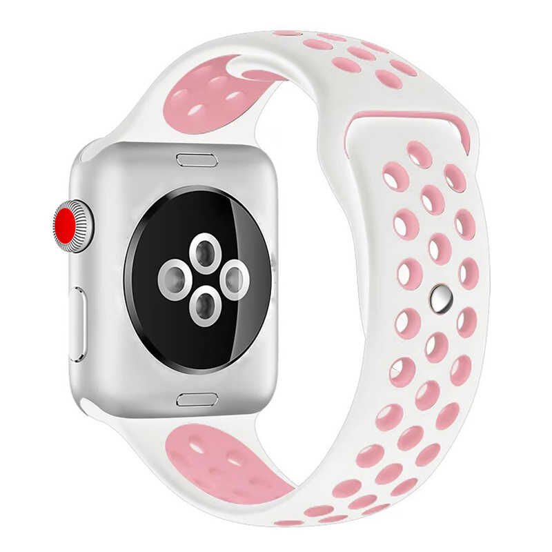 Apple Watch Seri 2/3/4/5/6/7/8/se/ultra 42 44 45 49mm Silikon Kordon Kayış Tasarım (KRD-02) NO14