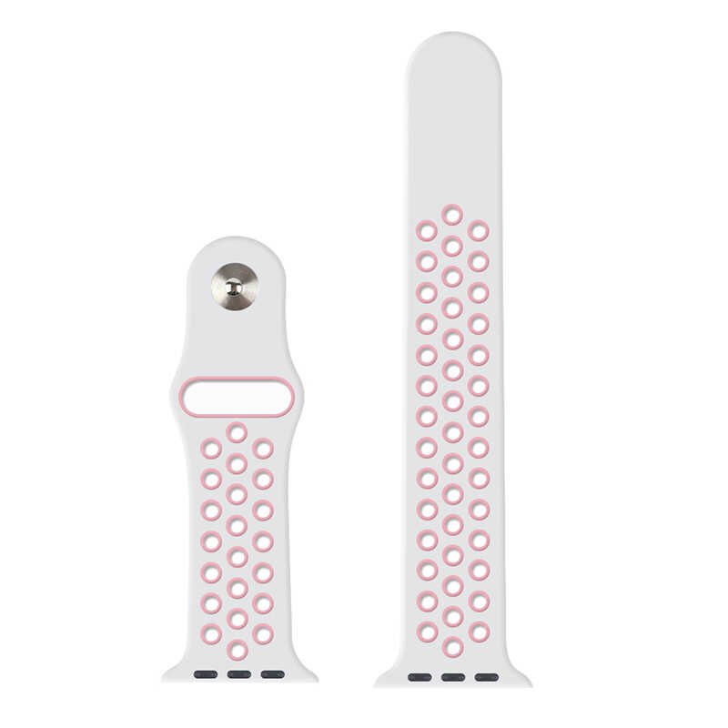 Apple Watch Seri 2/3/4/5/6/7/8/se/ultra 42 44 45 49mm Silikon Kordon Kayış Tasarım (KRD-02) NO14