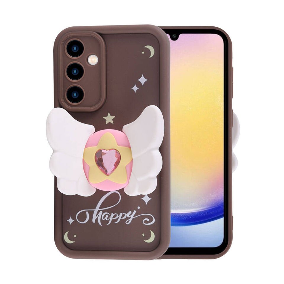 Samsung Galaxy A25 Kılıf Kamera Korumalı Figür Tasarımlı Kapak (Kapya) Pembe Açık