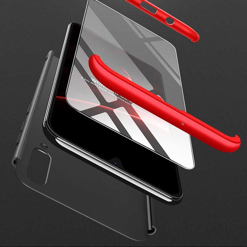 Samsung Galaxy M30 Kılıf 360 Tam Koruma Ön Ve Arka Sert Mika Kapak Orjinal Ays Gkk Kapak Mavi