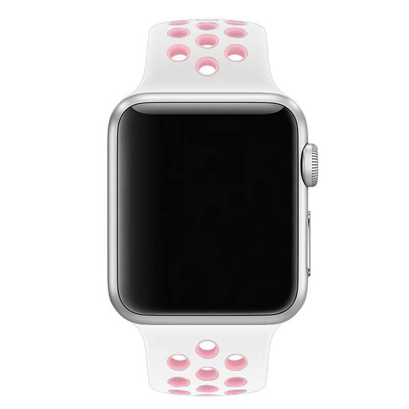 Apple Watch Seri 2/3/4/5/6/7/8/se/ultra 42 44 45 49mm Silikon Kordon Kayış Tasarım (KRD-02) NO19