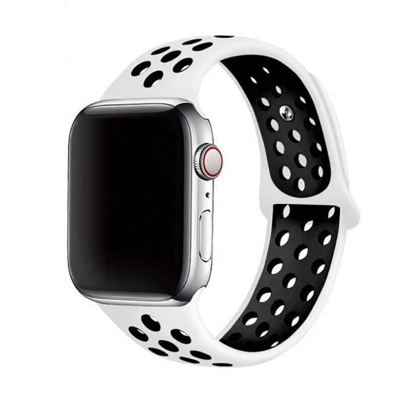 Apple Watch Seri 2/3/4/5/6/7/8/se/ultra 42 44 45 49mm Silikon Kordon Kayış Tasarım (KRD-02) NO19