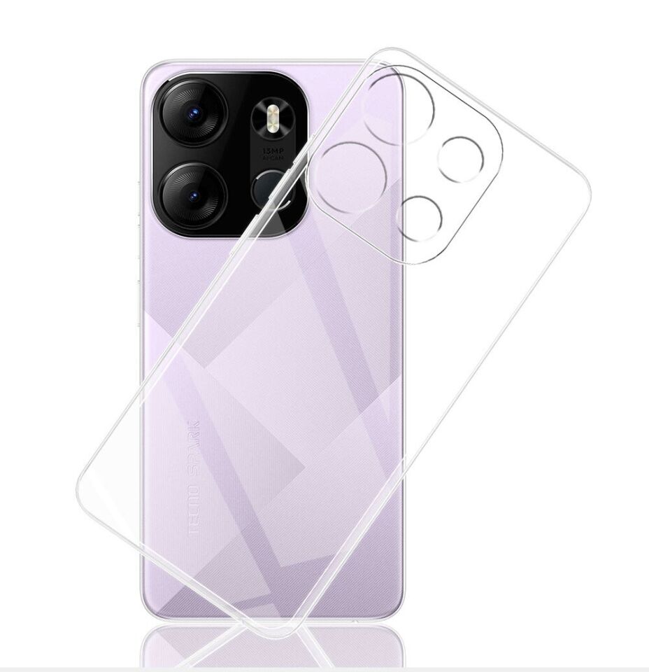 Tecno Spark Go 2023 Şeffaf Kılıf Yumuşak İnce Tasarımlı Kapak (SÜPER) Renksiz