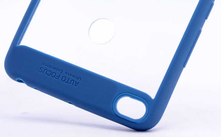 Xiaomi Mi Max 2 Kılıf Kenarları Silikon Arkası Şeffaf Sert Kapak (BUTTOM) Mavi