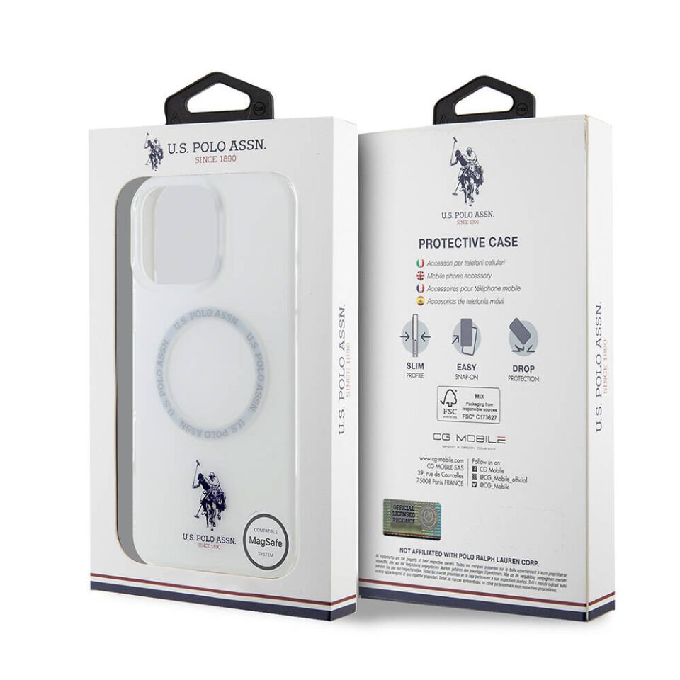 Apple iPhone 16 Pro Kılıf U.S. Polo Assn. Orjinal Lisanslı Magsafe Şarj Özellikli IML Double Horse Logolu Ring Kapak