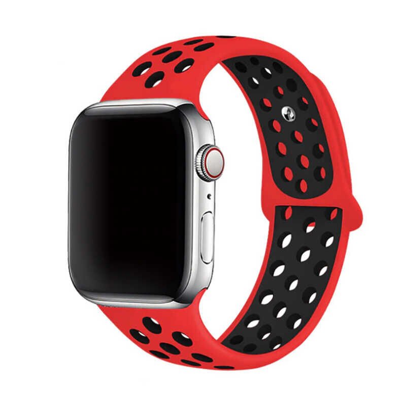 Apple Watch Seri 2/3/4/5/6/7/8/se/ultra 42 44 45 49mm Silikon Kordon Kayış Tasarım (KRD-02) NO11