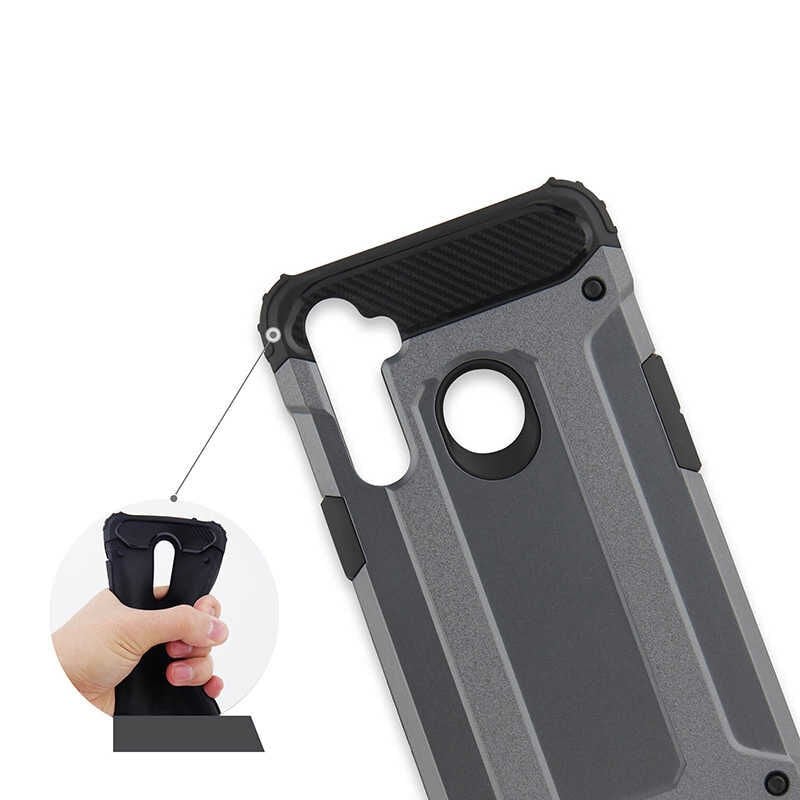 Realme C3 Kılıf Armor Köşe Korumalı Çift Katman Tank Zırh Kapak (CRASH) Gold