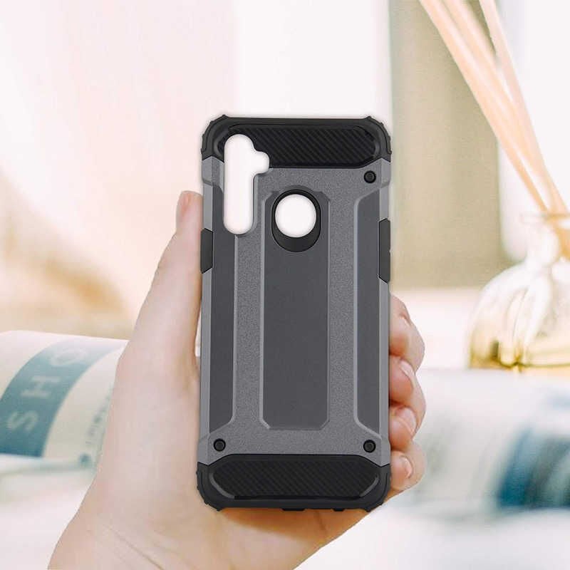 Realme C3 Kılıf Armor Köşe Korumalı Çift Katman Tank Zırh Kapak (CRASH) Gold