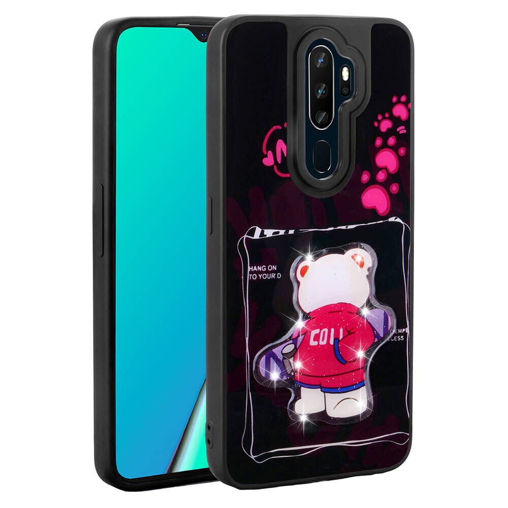 Oppo A5 2020 Kılıf Parlayan Kabartmalı İkonik Figürlü HEPTEKİLETİŞİM Amas Silikon Kapak