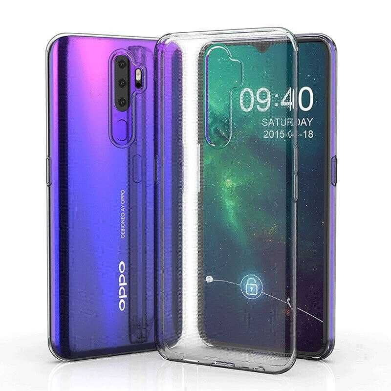 Oppo A5 2020 Şeffaf Kılıf Yumuşak İnce Tasarımlı Kapak (SÜPER) Renksiz