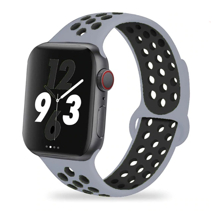 Apple Watch Seri 2/3/4/5/6/7/8/se/ultra 42 44 45 49mm Silikon Kordon Kayış Tasarım (KRD-02) NO46